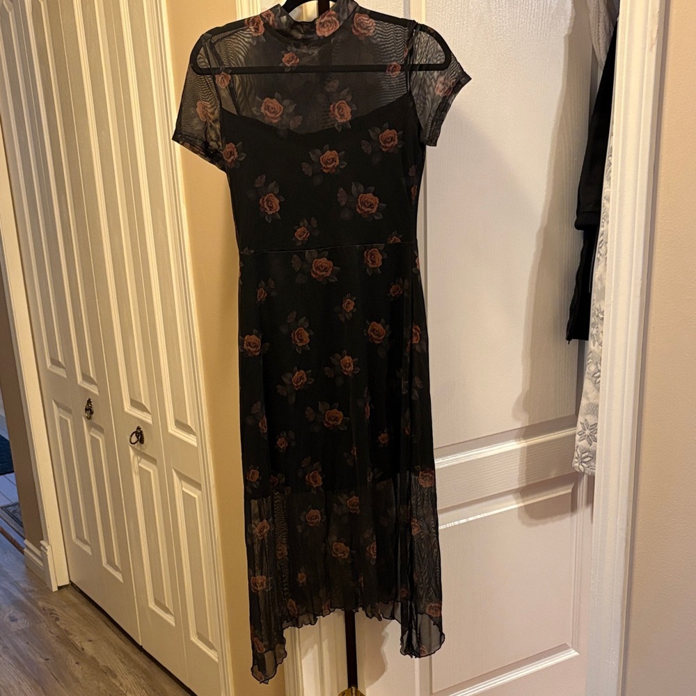 Floral Black Dress